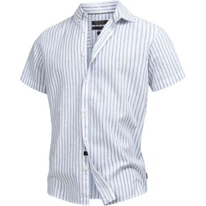 INDICODE JEANS Overhemd 'Bravida'  blauw / wit