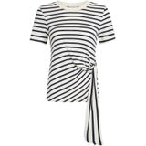 TOMMY HILFIGER - Shirt - Navy/Wit - Slanke Pasvorm - Kwartmouw