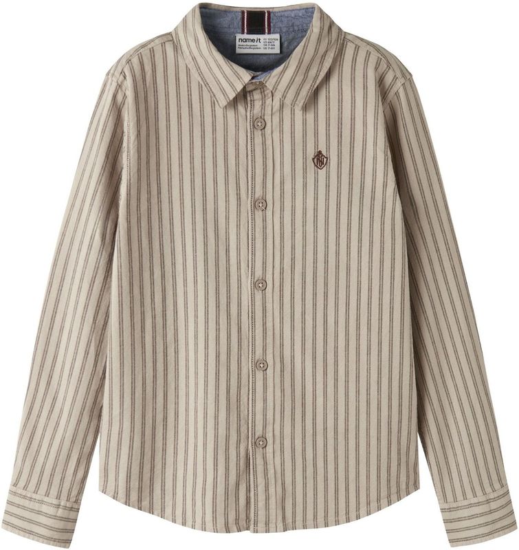 NAME IT Overhemd  beige / donkerbeige