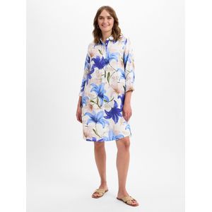 apriori Jurk  kobaltblauw / olijfgroen / spar / poederroze