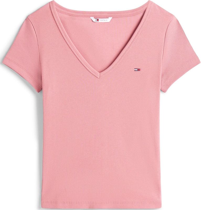 Tommy Jeans Shirt 'Essential'  navy / oudroze / rood / wit