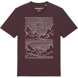 Watapparel Shirt 'Mountains'  wijnrood / wit