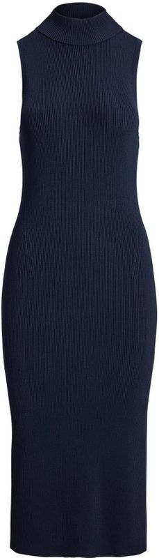 Lauren Ralph - JAKARI - Midi-jurk - Nauwsluitend - Opstaande Geribde Kraag