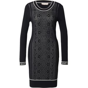 Liu Jo Gebreide jurk 'MAGLIA'  zwart / zilver / wit