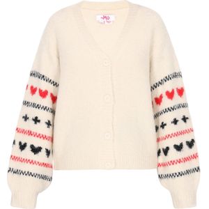 MYMO Gebreid vest  rood / zwart / wolwit