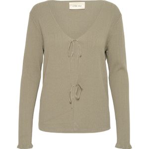 Cream Gebreid vest 'Maro'  olijfgroen