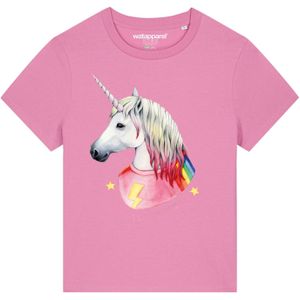 Watapparel Shirt ' Flash, the unicorn '  gemengde kleuren / rosa