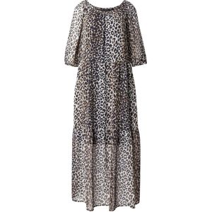 OUI Jurk  ecru / lichtbeige / zwart