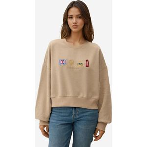 Hiccup Sweatshirt  camel / donkerblauw / goud / donkerrood