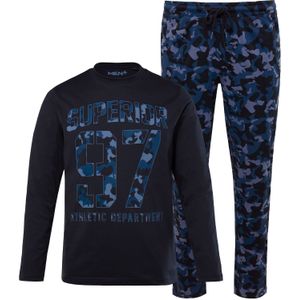 Men Plus Pyjama lang  navy / donkerblauw