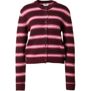 Monki Gebreid vest  rosa / roestrood / bourgogne / wit