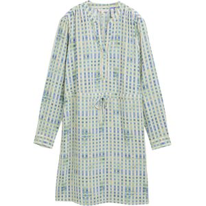 TOM TAILOR Blousejurk  beige / duifblauw / lichtgroen