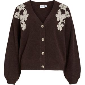 VILA Gebreid vest 'VISEBORA'  bruin