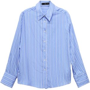 MANGO Blouse 'ZAHA'  hemelsblauw / wit