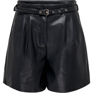 ONLY Imitatieleren Regular Fit Short ONLHEIDI Zwart