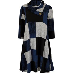 Apricot Jurk  turquoise / grijs / zwart