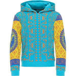 Carlo Colucci Sweatshirt 'Colavitti'  kobaltblauw / lichtblauw / geel / koraal