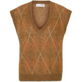 SELECTED Trui 'SLFLULU'  cognac / lichtbruin / wit