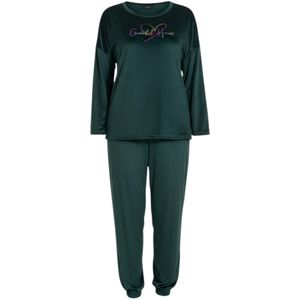 fashionshowcase Pyjama 'VelvetDream'  donkergroen