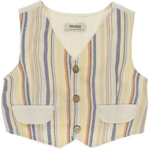 Panço Bodywarmer  ecru / blauw / oranje