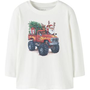 NAME IT - NMMVOSMAS - Shirt - Groen Rood Zwart Wit - Lange Mouw