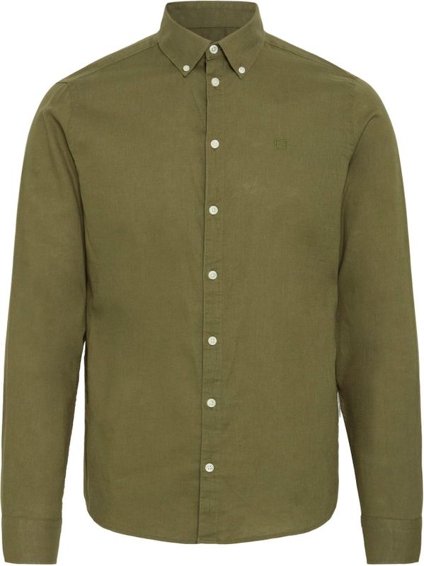 Overhemd - Effen - Linnen - Lange Mouw - Regular Fit