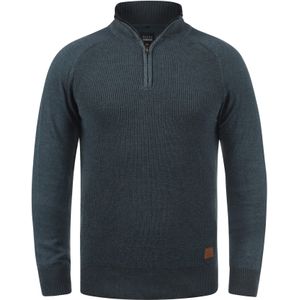 BLEND Trui 'Ganbolf'  donkerblauw / bruin / zilvergrijs
