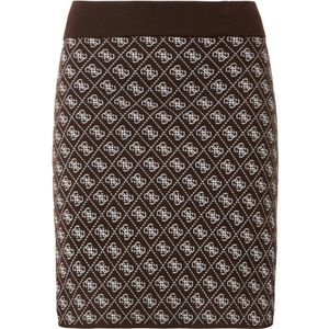 GUESS - AUBREY - Rok - Ecru - Chocoladebruin - Minirok