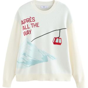 Next Trui  lichtblauw / lichtgrijs / knalrood