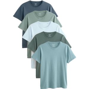 Next Shirt  navy / hemelsblauw / lichtblauw / pastelgroen / donkergroen