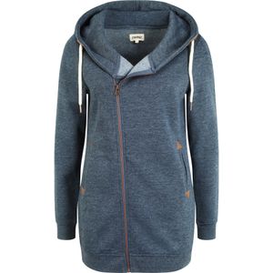 Oxmo - Vicky Zip Hood Long - Sweatvest - Blauw