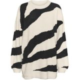 Noisy may - NMHeidi - Trui - Lichtbeige / Zwart - Dierenprint