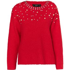 faina Trui 'Koosh'  rood / parelwit