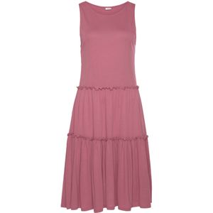 Lascana A-lijn Jurk met Ruches Mauve