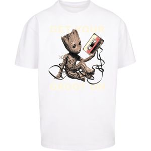 F4NT4STIC Shirt 'Marvel Guardians Of The Galaxy Get Your Groot On'  bruin / geel / rood / zwart / wit