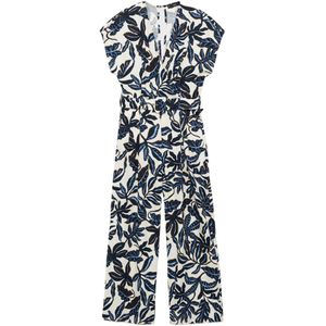 MANGO Jumpsuit 'MERCI'  azuur / zwart / wit