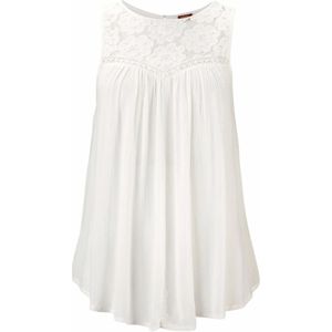 Blouse - Crème - Kant - Mouwloos - Ronde Hals - Boho Stijl