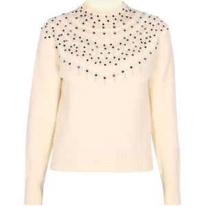 faina Trui  zwart / parelwit / wolwit