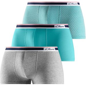 s.Oliver Boxershorts  turquoise / grijs gemêleerd / wit