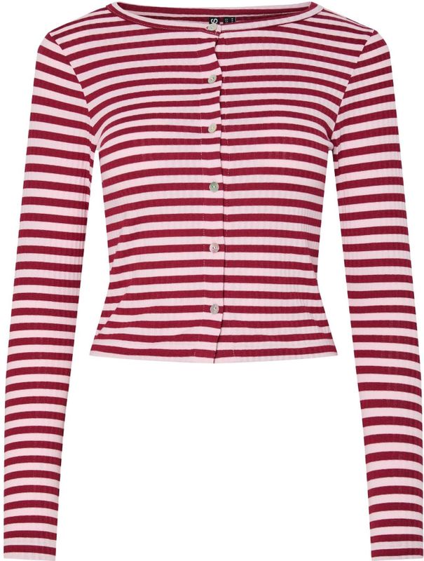 Pclaya - Vest - Knoopsluiting - Ronde Hals - Lange Mouwen