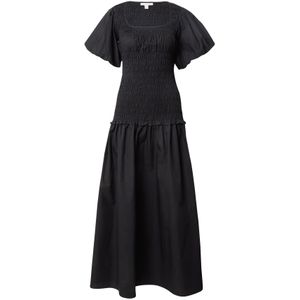 TOPSHOP - Jurk - Zwart - 3/4 Lengte - Pofmouwen - Carréhals