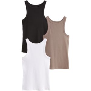 The Set - Tops - Bruin - Zwart - Wit - 3 Pack
