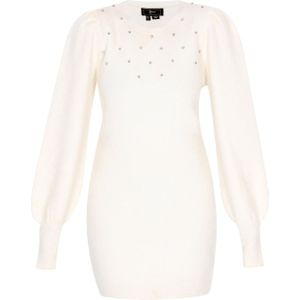 faina Gebreide jurk  transparant / offwhite