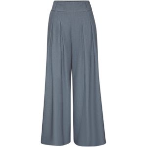 Lascana - Pantalon - Grijsblauw - Met Riemlussen - Chic