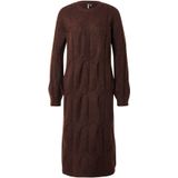 Pieces - JENNA - Gebreide Jurk - Mêlee - Relaxed Fit - Midi Lengte
