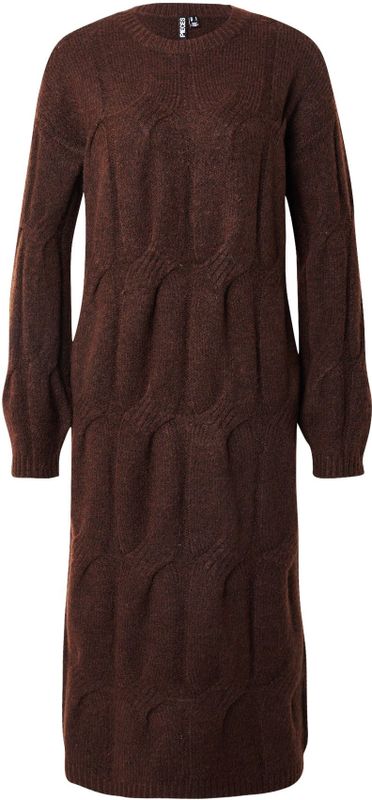 Pieces - JENNA - Gebreide Jurk - Mêlee - Relaxed Fit - Midi Lengte