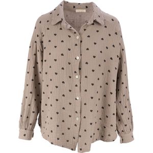 Seasons of April - Blouse 'Liya' - Taupe/Zwart - Klassieke Blouse