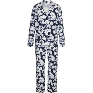 LASCANA - Pyjama - Navy - 2-delig - Katoen - Bloemenprint