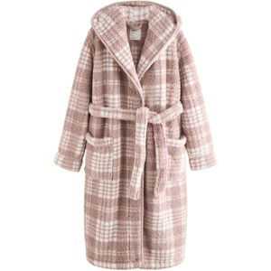 Next Badjas lang  poederroze / wit