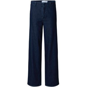 SELECTED - Jeans - Blauw - Denim - Wide Leg - Mid Waist